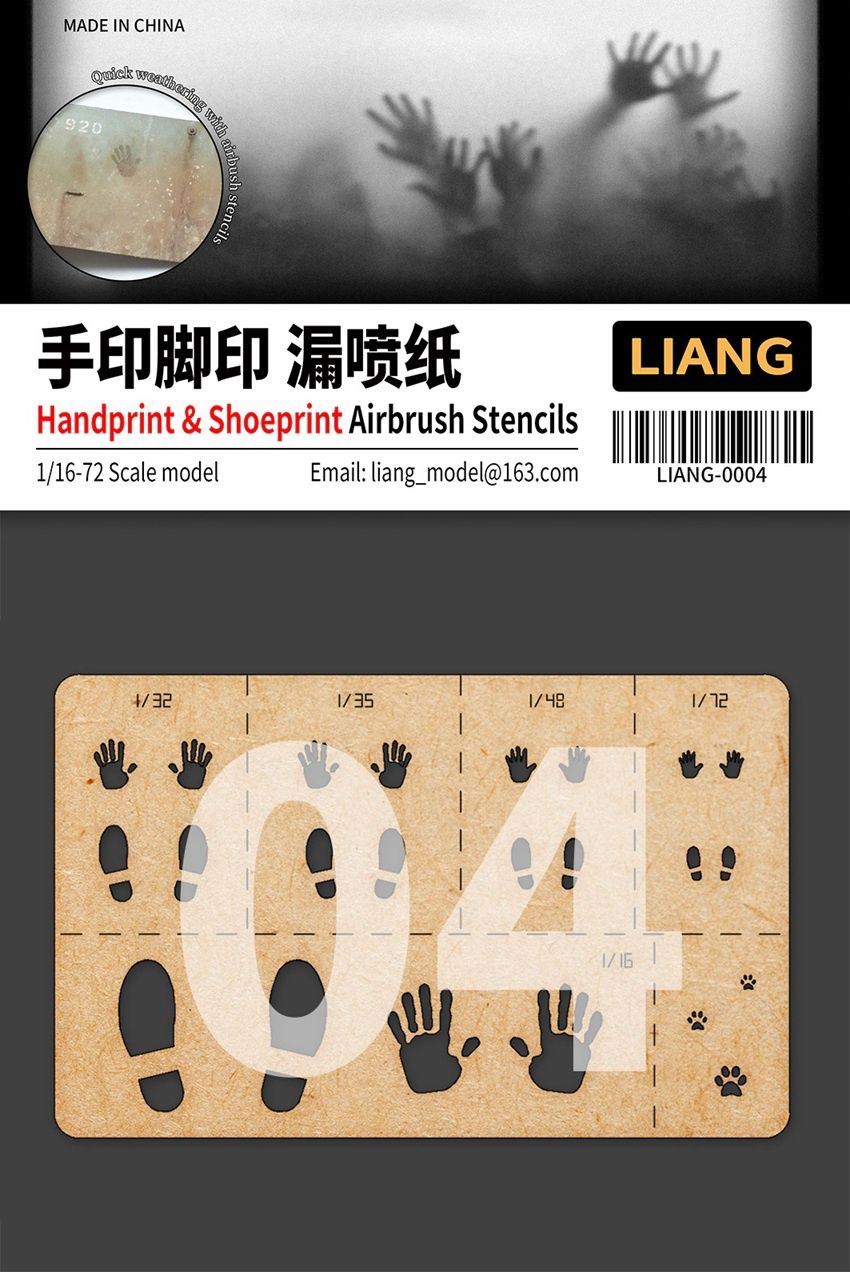 Liang Model  Handprint &amp; Shoeprint Airbrush Stencils 0004
