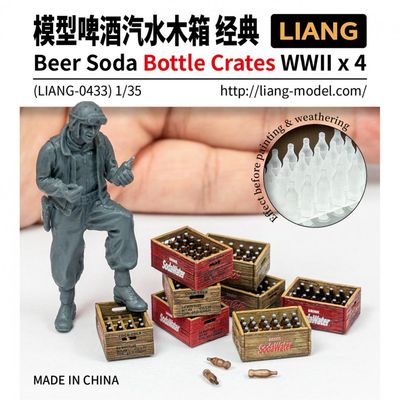 Liang Model  Beer Soda Bottle Crates WWII x4 0433