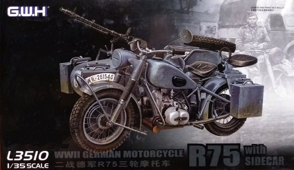 Great Wall Hobby 1/35 WWII German Motorcycle BMW R75 with Sidecar L3510