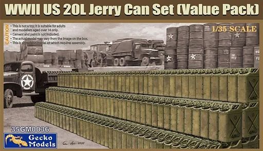 Gecko 1/35 WWII US 20L Jerry Can Set (Value Pack) 35GM0036