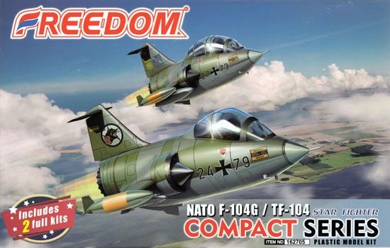 Freedom Model Kits Compact Series F-104G &amp; TF-104 Starfighter [2 kits] 162705