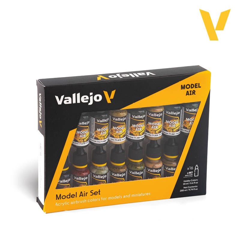 Vallejo Model Air German WW2 Europe &amp; Africa Colors (16 colors) 71208