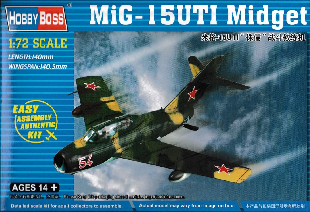 Hobby Boss 1/72 MiG-15UTI Midget Easy Assembly 80262