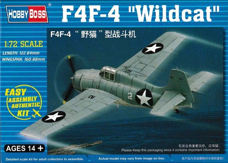 Hobby Boss 1/72 F4F-4 "Wildcat" Easy Assembly 80220