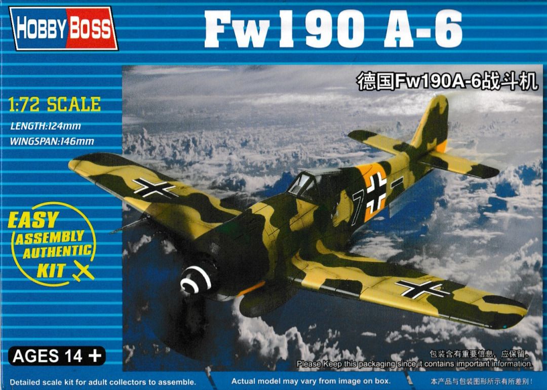 Hobby Boss 1/72 Fw190 A-6 Easy Assembly 80245
