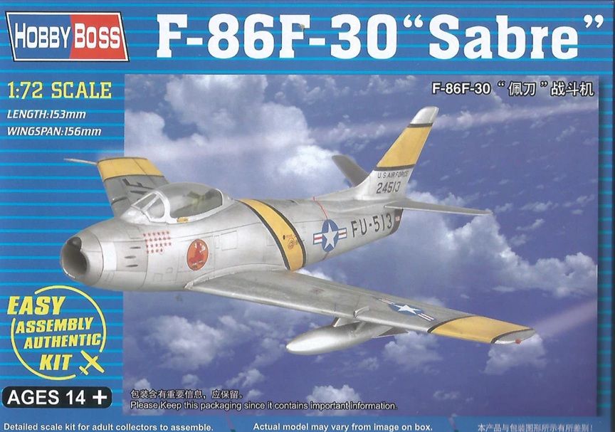 Hobby Boss 1/72 F-86F-30 "Sabre" Easy Assembly 80258
