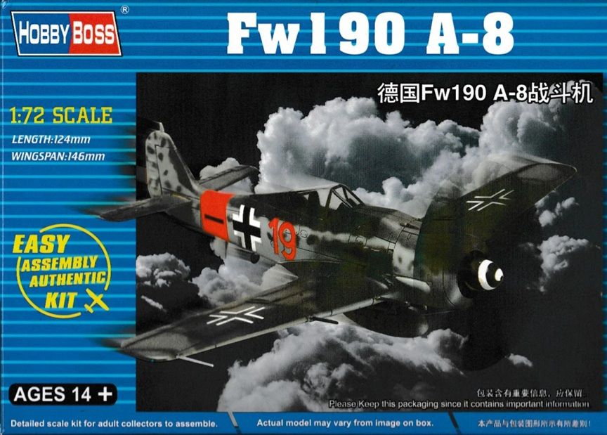 Hobby Boss 1/72 Fw190 A-8 Easy Assembly 80244