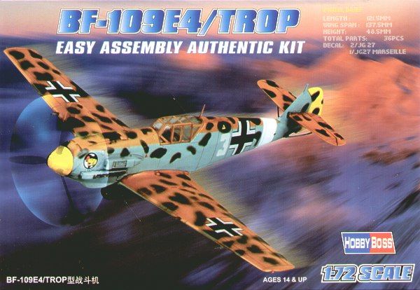 Hobby Boss 1/72 Bf-109E4/Trop Easy Assembly 80261