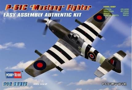 Hobby Boss 1/72 P-51C "Mustang" Fighter Easy Assembly 80243
