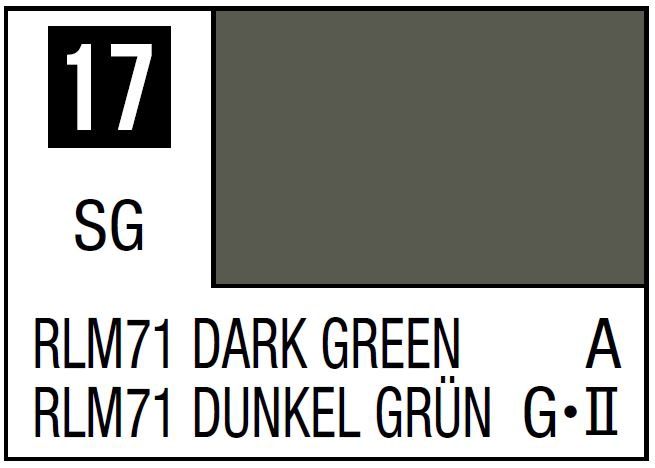 Mr Hobby Mr. Color C017 RLM71 Dark Green - (Semi Gloss) 10ml