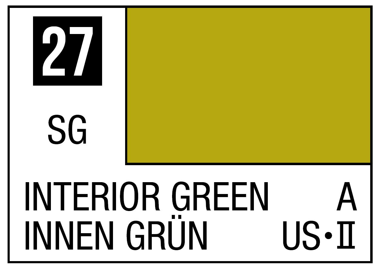 Mr Hobby Mr. Color C027 Interior Green - (Semi Gloss) 10ml