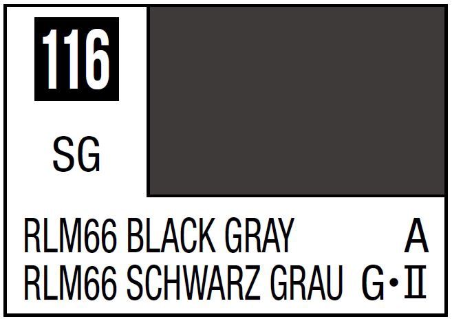 Mr Hobby Mr. Color C116 RLM66 Black Gray - (Semi Gloss) 10ml