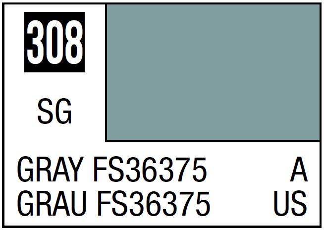 Mr Hobby Mr. Color C308 FS36375 Gray  - (Semi Gloss) 10ml