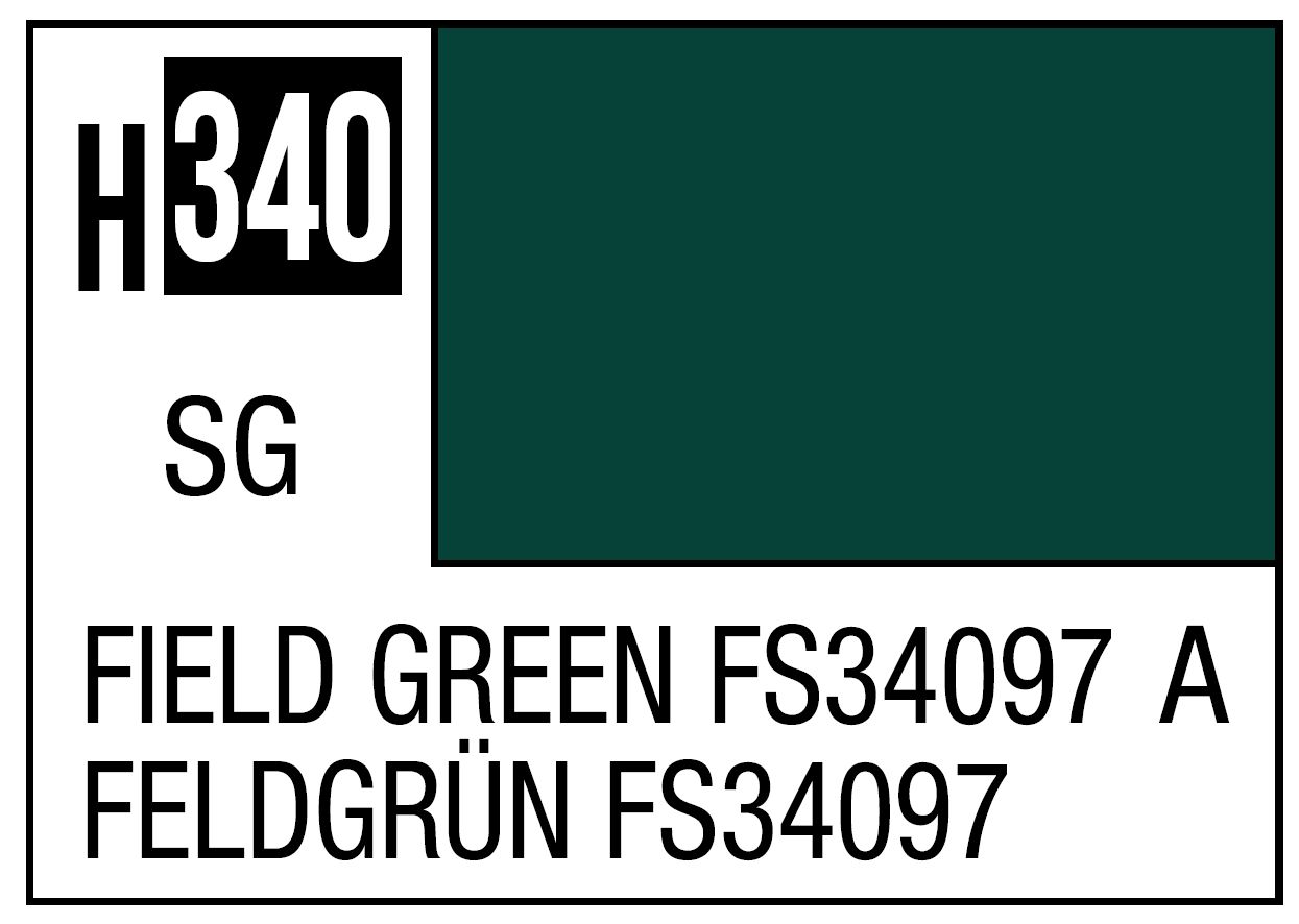 Mr Hobby Mr. Color C340 FS34097 Field Green - (Semi Gloss) 10ml