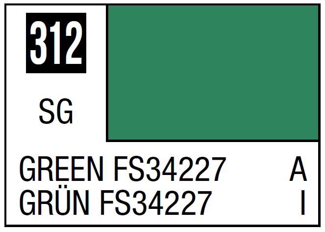 Mr Hobby Mr. Color C312 FS34227 Green  - (Semi Gloss) 10ml