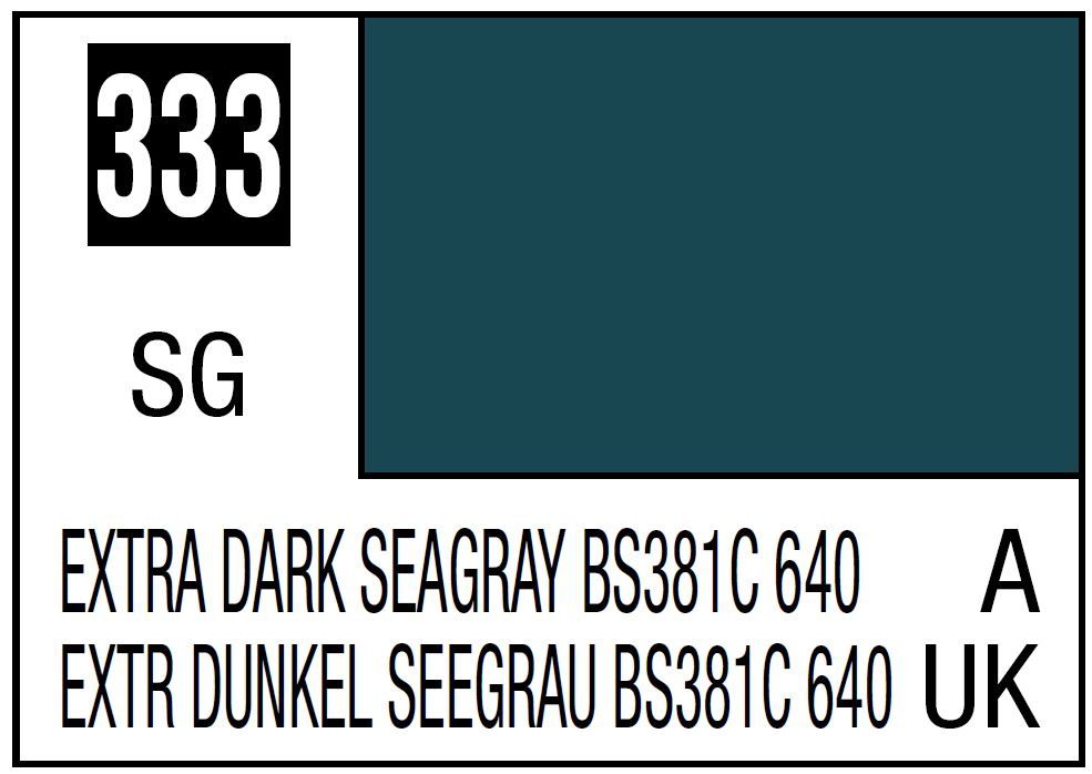 Mr Hobby Mr. Color C333 BS381C/640 Extra Dark Sea Grey - (Semi Gloss) 10ml