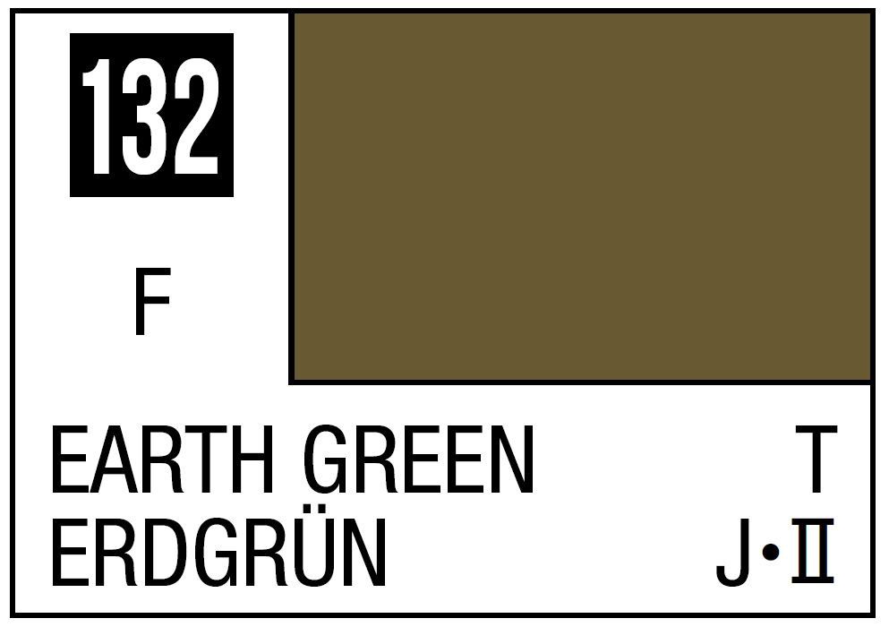Mr Hobby Mr. Color C132 Earth Green - (Flat) 10ml