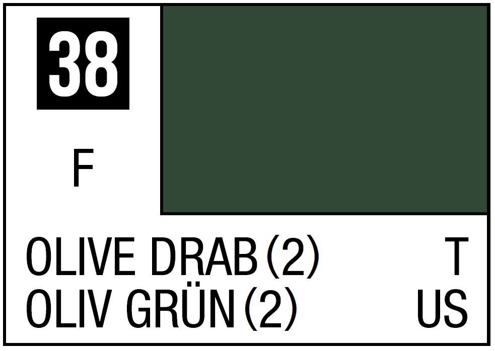 Mr Hobby Mr. Color C038 Olive Drab (2) - (Flat) 10ml