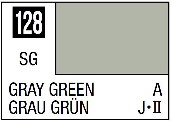 Mr Hobby Mr. Color C128 Gray Green - (Semi Gloss) 10ml