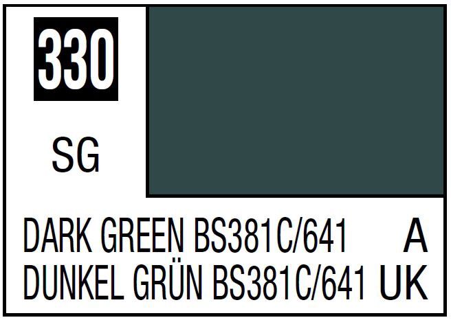 Mr Hobby Mr. Color C330 BS381C/641 Dark Green - (Semi Gloss) 10ml