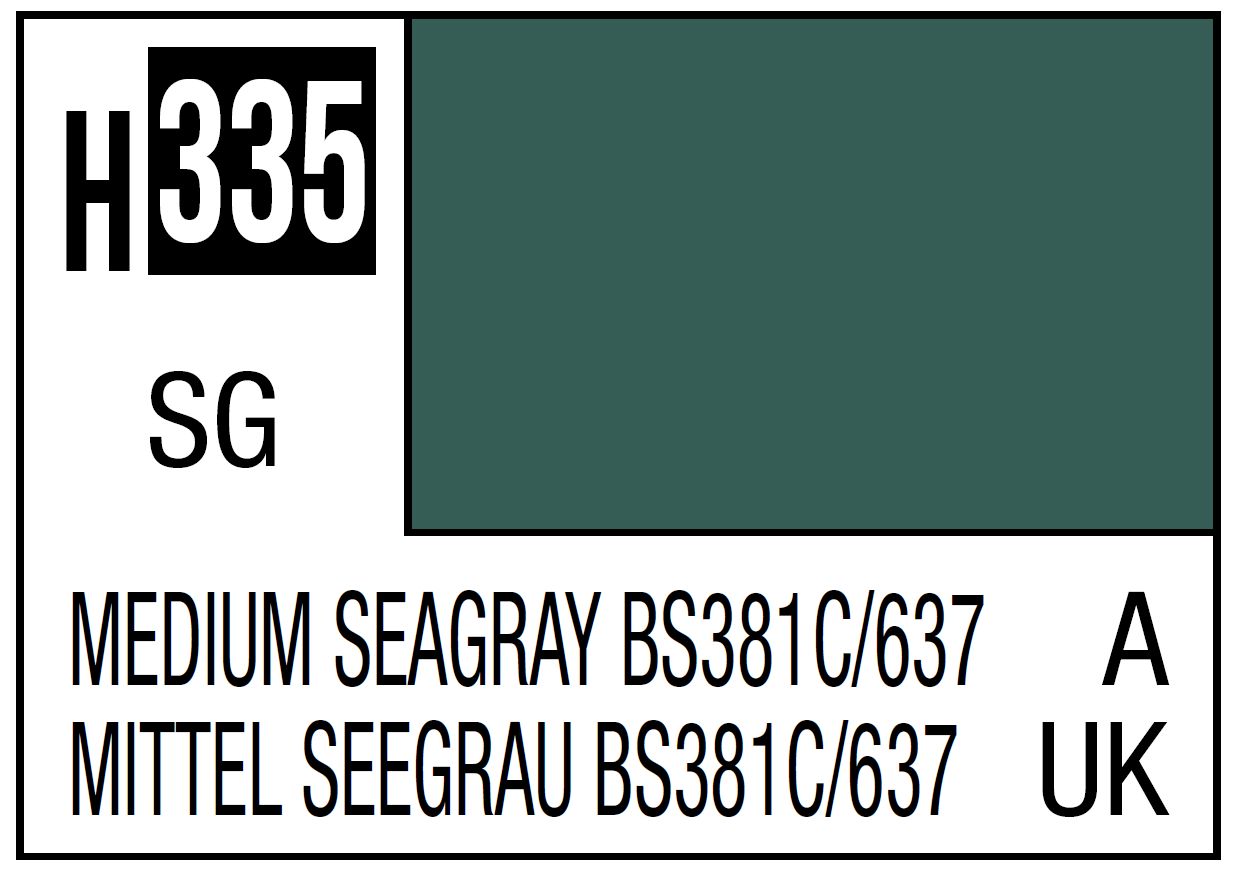 Mr Hobby Mr. Color C335 BS381C/637 Medium Sea Grey - (Semi Gloss) 10ml