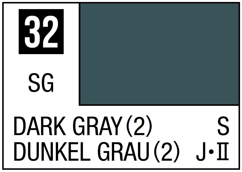 Mr Hobby Mr. Color C032 Dark Gray (2) - (Semi Gloss) 10ml