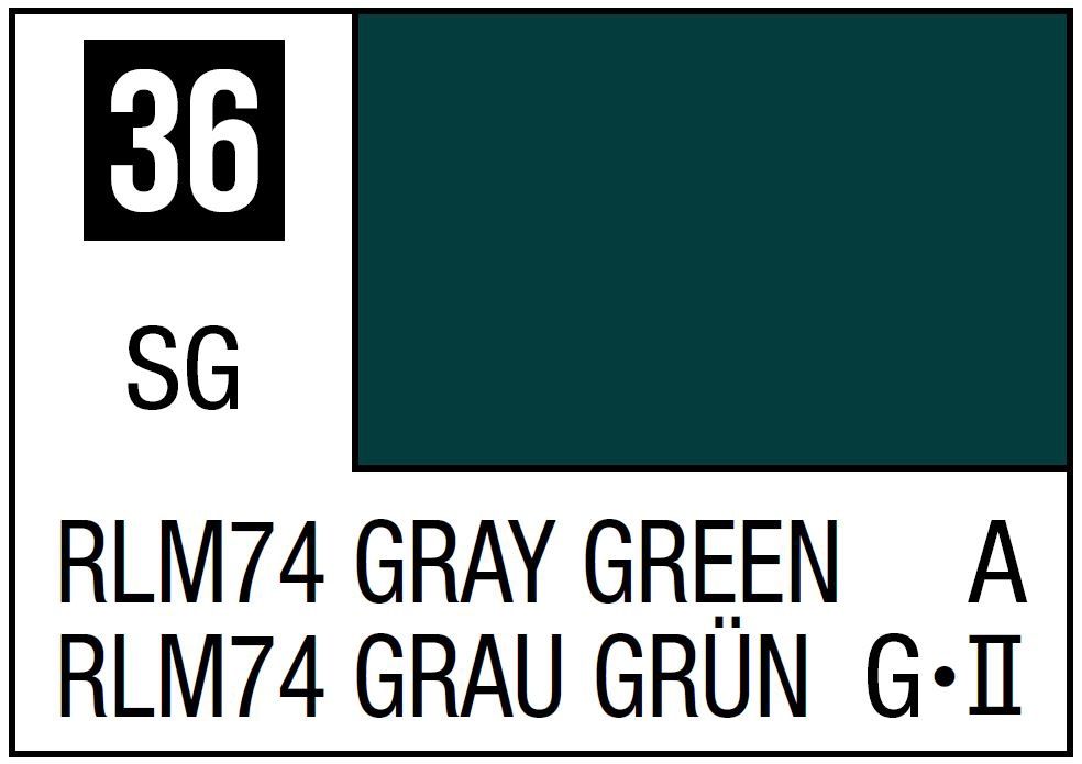 Mr Hobby Mr. Color C036 RLM74 Gray Green - (Semi Gloss) 10ml