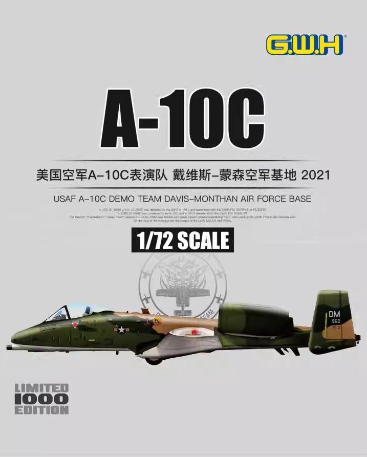 Great Wall Hobby 1/72 A-10C Thunderbolt II 'USAF A-10C Demo Team Davis-Monthan Air Force Base 2021' S7209