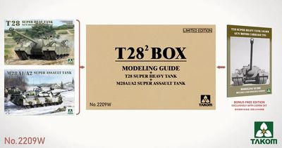 Takom 1/35 T28² Super Heavy Big Box (2 full kits T-28 + M28A1/A2 + Modelling Guide) 2209W