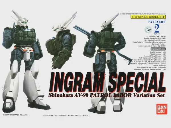 Bandai 1/60 Ingram Special Shinohara AV-98 Patrol Labor Variation Set "Patlabor 2" 5061966