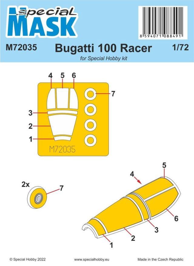 Special Hobby 1/72 Paint Mask for Bugatti 100 Racer M72035