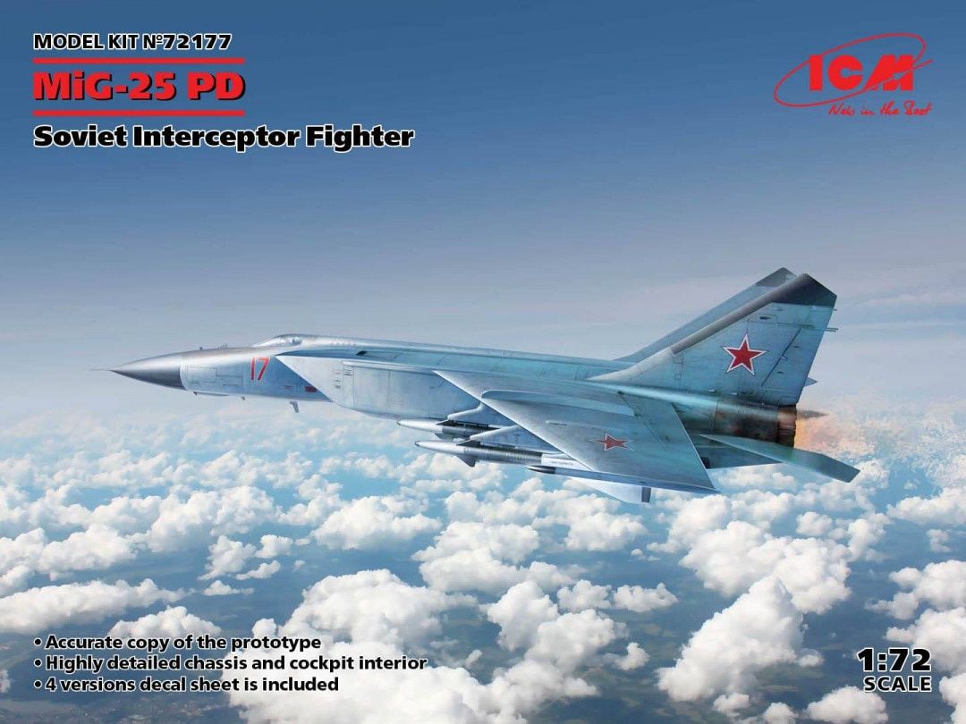 ICM 1/72 MiG-25 PD Soviet Interceptor Fighter 72177