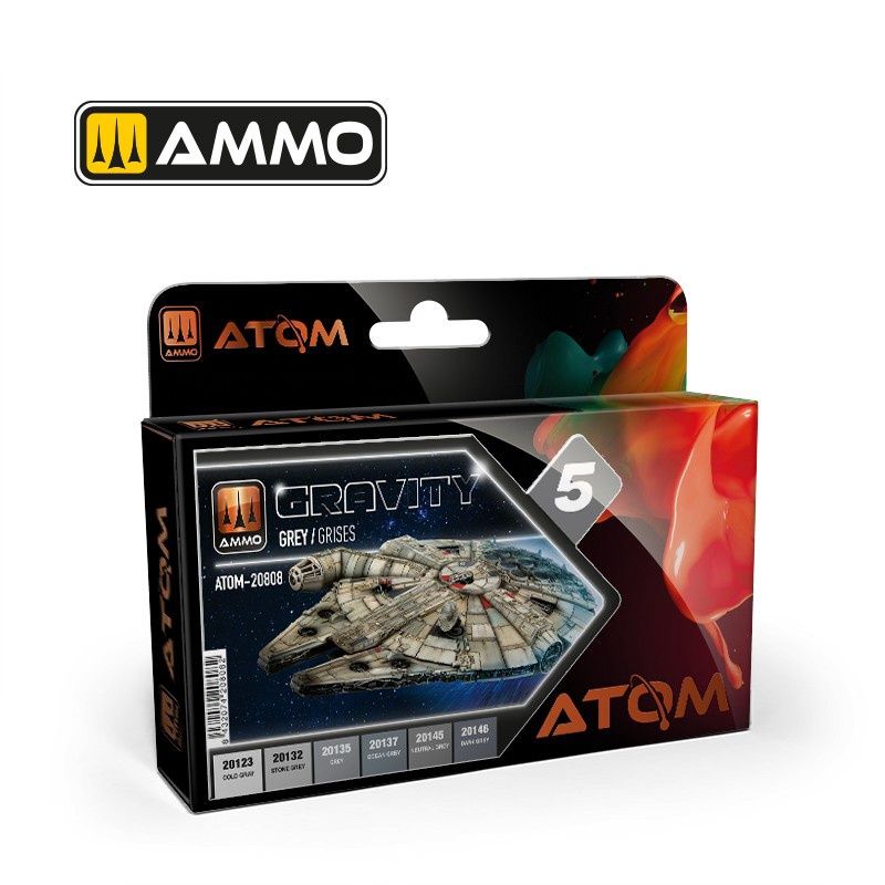 AMMO by Mig ATOM Gravity Grey Paint Set 20808