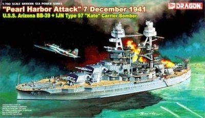 Dragon 1/700 U.S.S. Arizona BB-39 + IJN Type 97 Kate "Pearl Harbor Attack" 7127