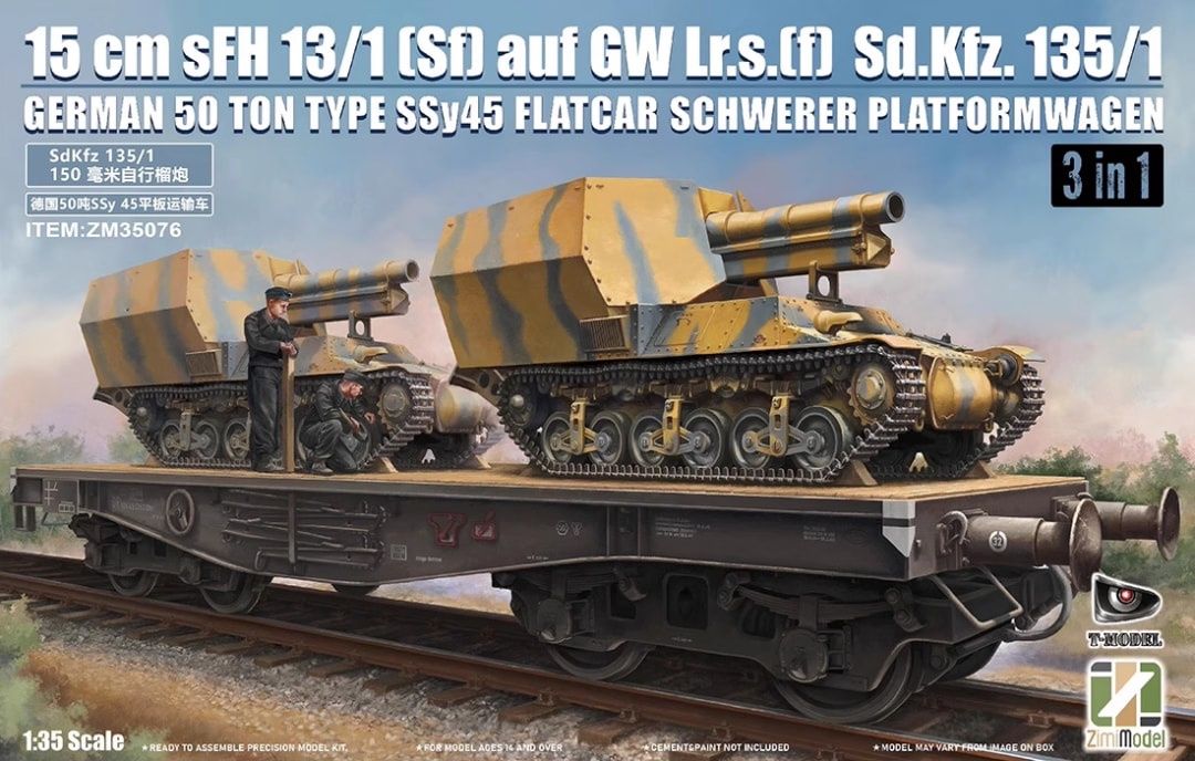 Zimi Model 1/35 15cm sFH 13/1 (Sf) auf GW Lr.s.(f) Sd.Kfz. 135/1 (3in1) 35076