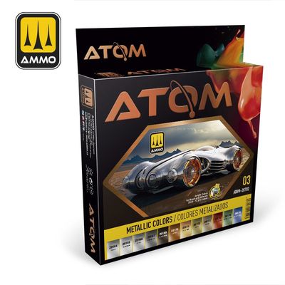 AMMO by Mig ATOM Metallic Colors Paint Set 20702