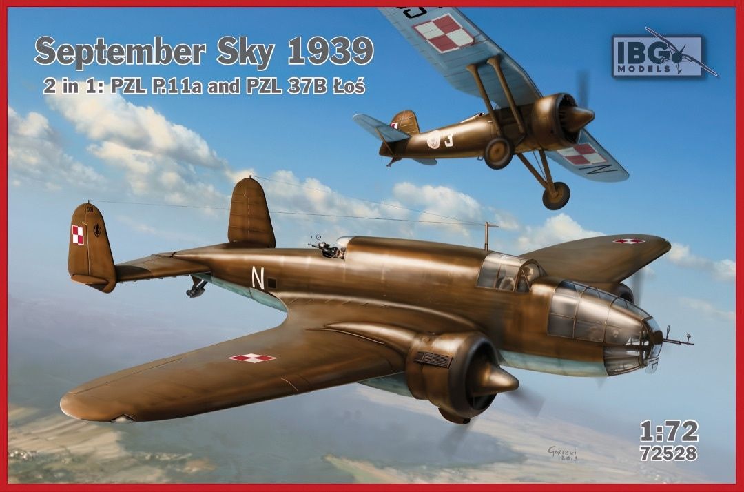IBG 1/72 September Sky 1939 2 in 1: PZL P.11a and PZL 37B Łoś 72528