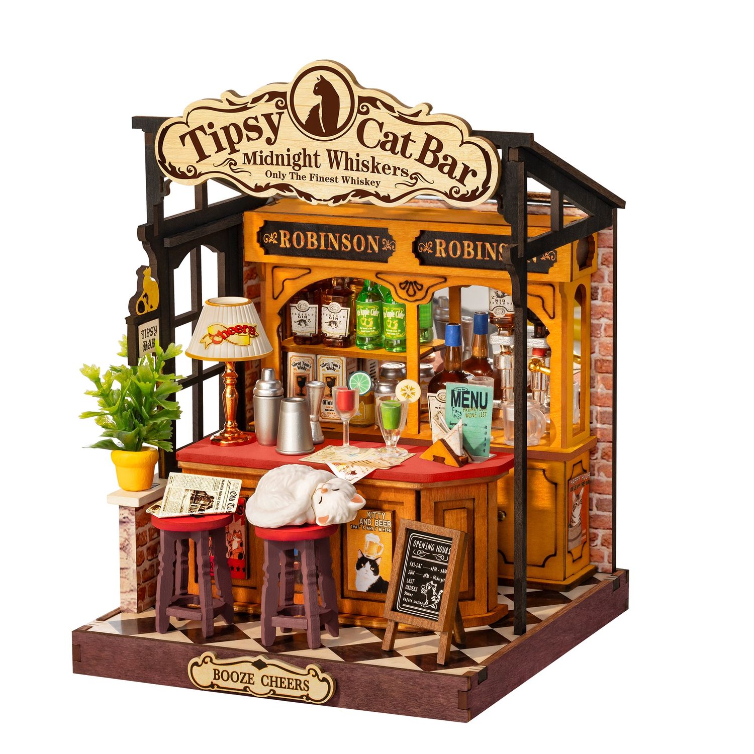 Rolife DIY Miniature House Tipsy Cat Bar DS054