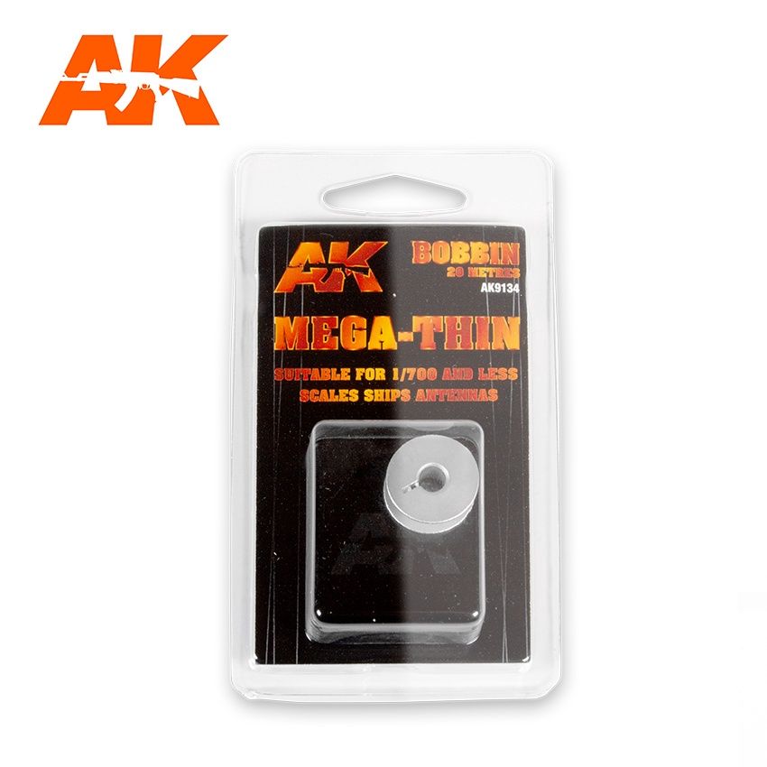 AK Interactive Elastic Rigging Bobbin Mega-Thin for 1:700 or Smaller - 20m / 66ft 9134