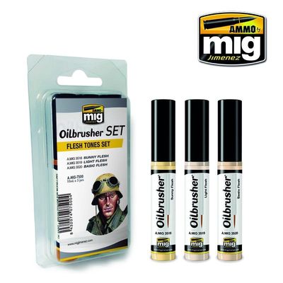 AMMO by Mig Oilbrusher Flesh Tones Set 7500