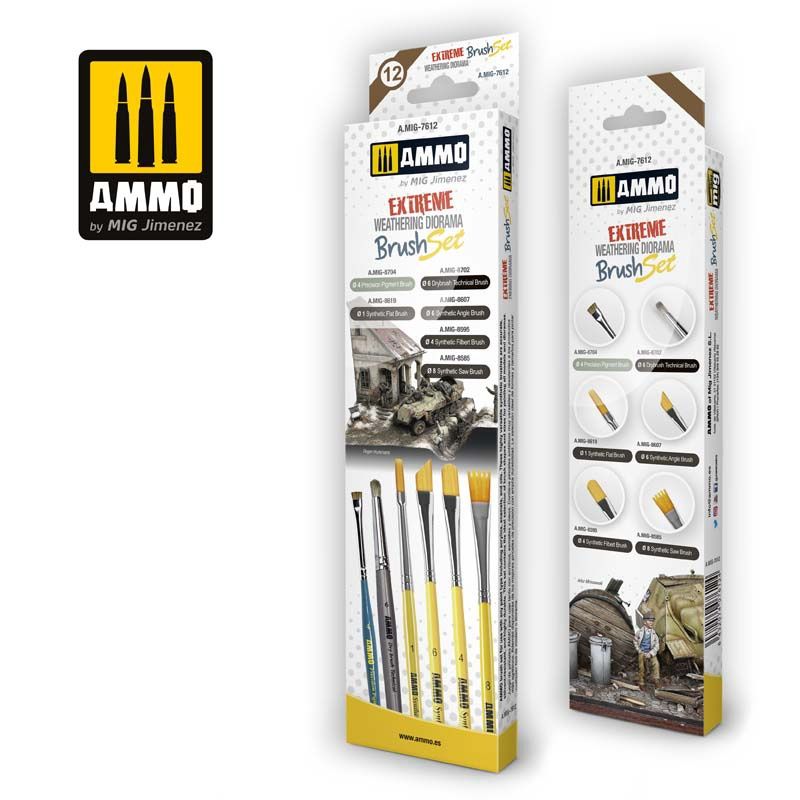 AMMO by Mig Extreme Weathering Diorama Brush Set 7612