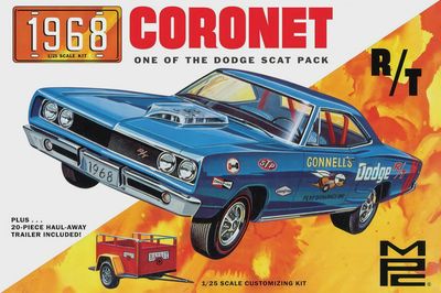 MPC 1/25 1968 Coronet R/T with 20-piece Haul-Away Trailer 975