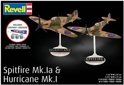 Revell 1/144 Spitfire Mk.1a &amp; Hurricane Mk.1 Starter Kit 73771