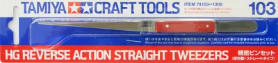 Tamiya HG Reverse Action Straight Tweezers 74103