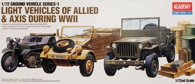 Academy 1/72 Light Vehicles Of Allied &amp; Axis During WWII 13416