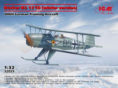 ICM 1/32 Bücker Bü 131D (Winter Version) WWII German Training Aircraft 32029