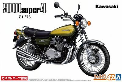 Aoshima 1/12 Kawasaki Z1 900 Super4 '73 with Custom Parts 205204