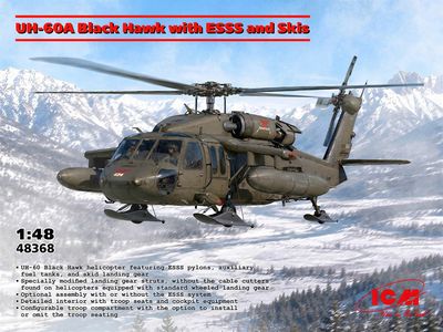 ICM 1/48 UH-60A Black Hawk with ESSS and Skis 48368