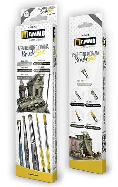 AMMO by Mig Weathering Diorama Brush Set 7611