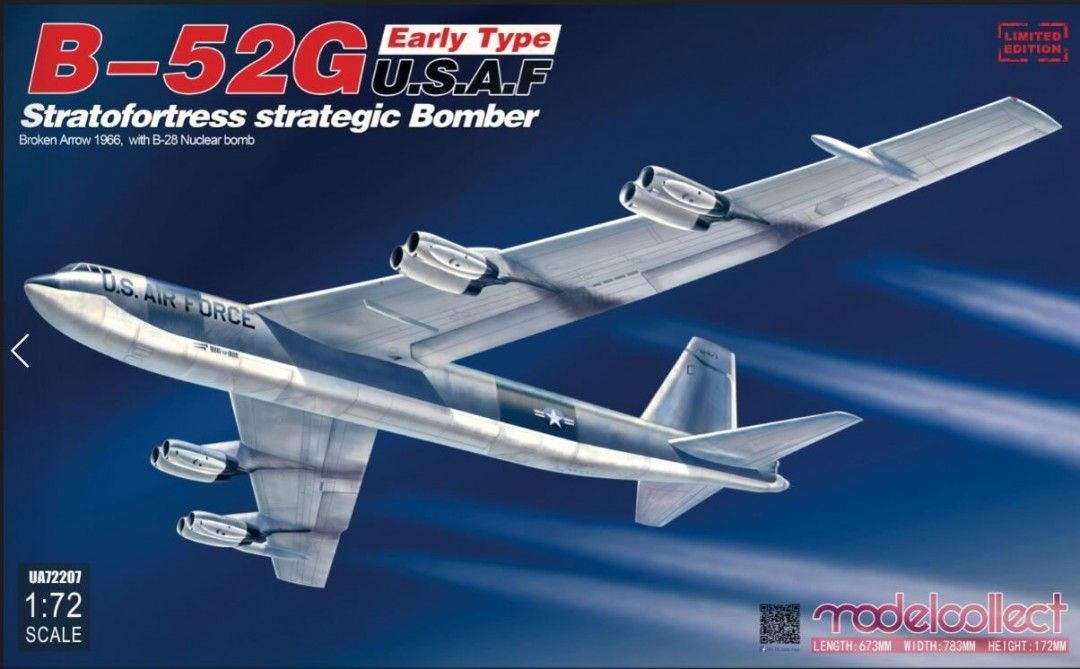 Modelcollect 1/72 U.S.A.F B-52G Stratofortress Early Type w/B-28 Nuclear Bomb 72207